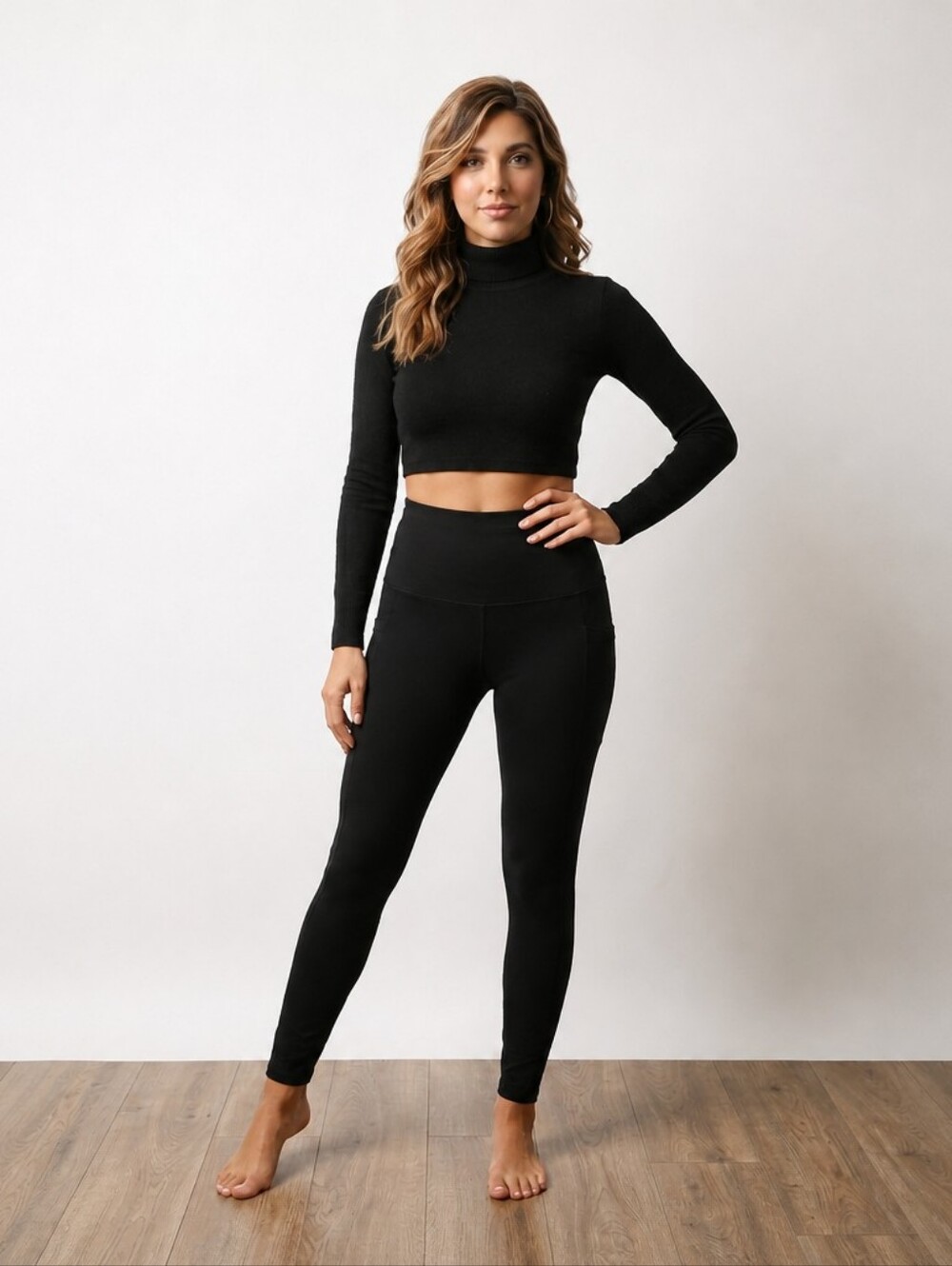 Level Up Women's Black High-Waist Spandex Pants